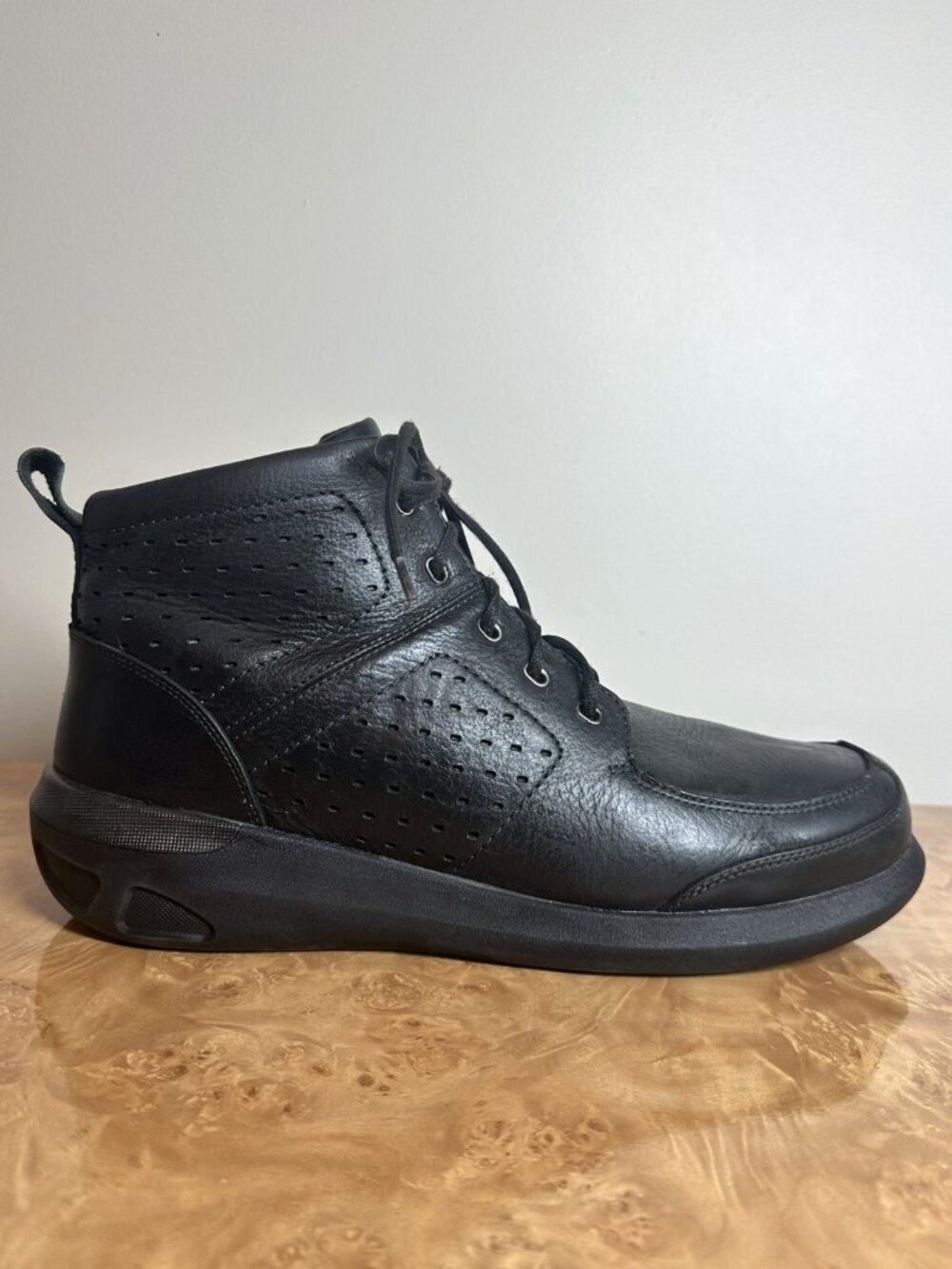 Drew Murphy Men's 14W Black Leather Orthopedic Comfort Walking Shoes Boots